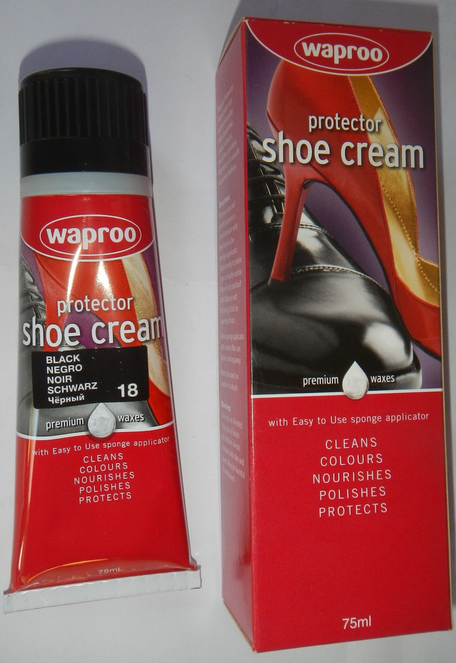 Waproo Shoe Cream Protector Black Waproo Black Shoe Cream Protector Waproo Shoe Cream Waproo Boot Cream Waproo Hand Bag Cream Waproo Hand Bag Polish